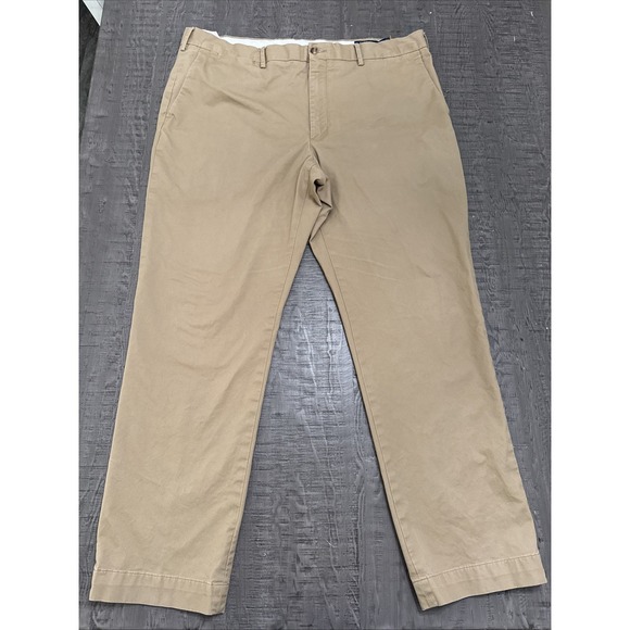 Polo Ralph Lauren Chino Pants Mens 40×32 Beige Stretch Straight Fit - Picture 1 of 11
